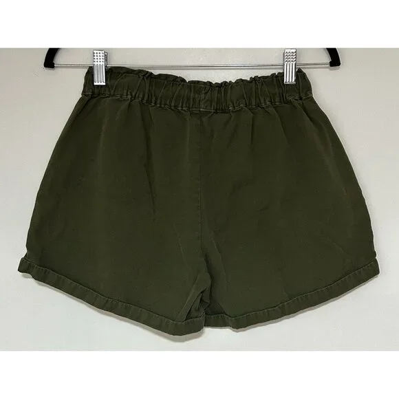Scotch & Soda Army Green Cotton Twill Shorts Drawstring Elastic Waist Size XS - Picture 3 of 9